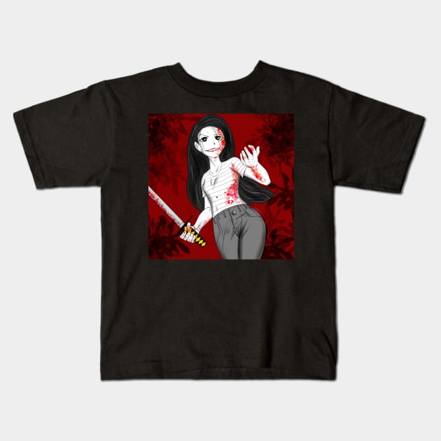 kill lady ecopop with sword fighting Kids T-Shirt by jorge_lebeau